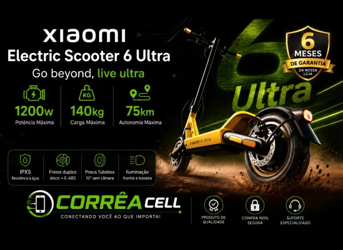 Patinete Scooter Xiaomi 6 Ultra lacrado na caixa com garantia
