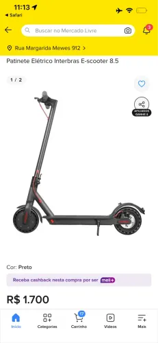 Patinete elétrico interbras