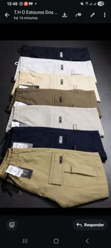 short cargo com fecho
