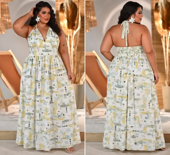 VESTIDO<br>COM ELÁSTEC NAS COSTAS