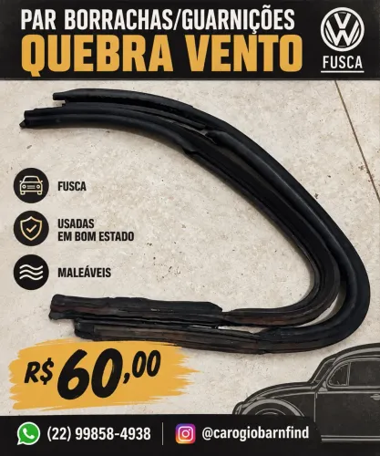 Par Borrachas/Guarnições Quebra Vento Fusca