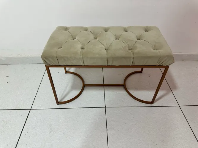 Puff retangular bege