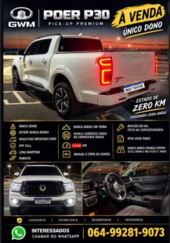 GWM Poer P30 EXCLUSIVE 2.4 16V TURBO 4X4 AUT. 2026