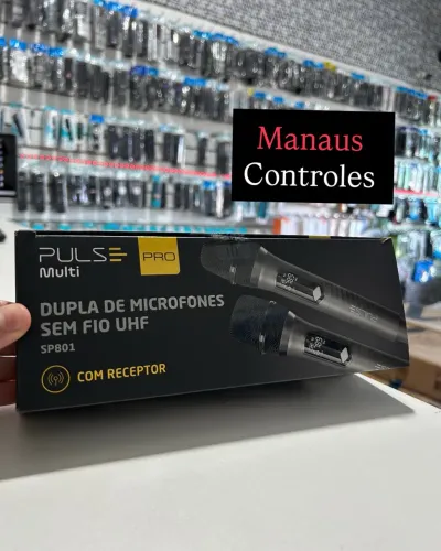 Microfone Duplo Sem Fio Pulse Pro SP801 Profissional - Promoção 