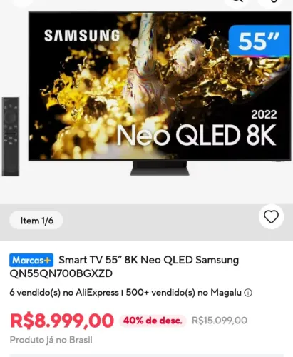 SMART TV SAMSUNG 8K,IMPECÁVEL!
