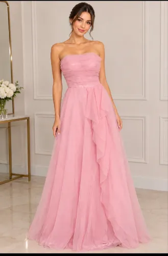 Vestido de festa importado rosa TAM 11/12 americano equivale 42/44 Brasil