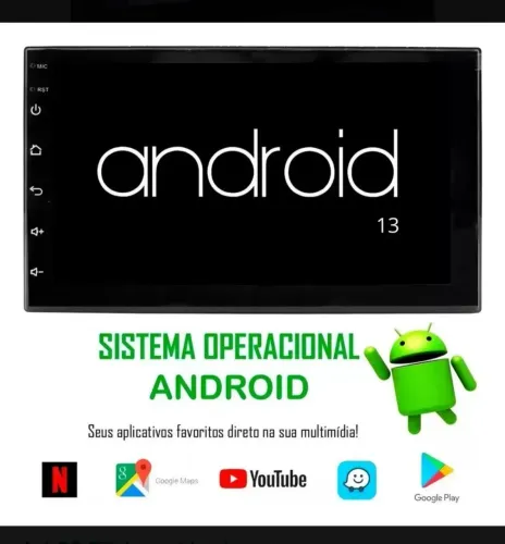 Multimídia carplay 7" 2 din Android 13