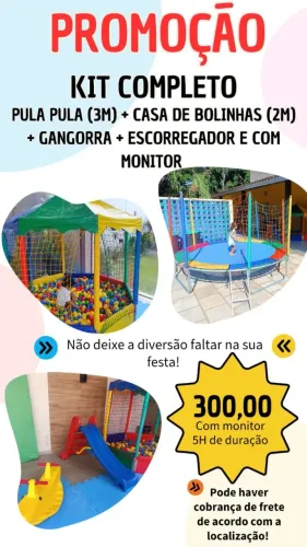 Aluguel de pula pula e casinha de bolinhas