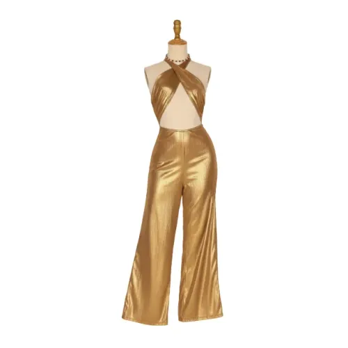 Macacão Feminino Dourado Shein
