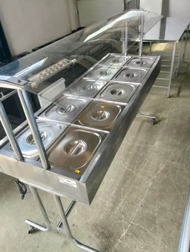 Cuba quente - 7 compartimentos -3 grandes e 4 tamanho padrão. toda no inox e vidro!