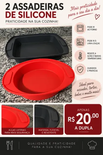 2 assadeiras de silicone