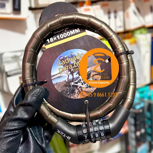Tranca, Cadeado Reforçado Resistente para Moto, Capacete, Bike etc com Senha
