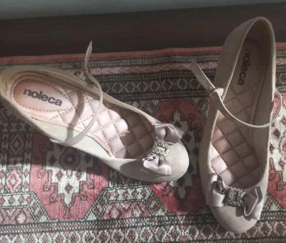 Sapatilha Feminina Moleca com Laço Bege n°37