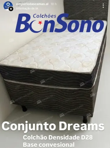 Cama solteiro base e colchão D28 pronta entrega 88x188 Bonsono