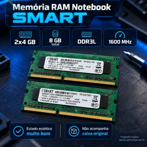 Kit 8 GB DDR3L para notebook: 2 módulos de 4 GB