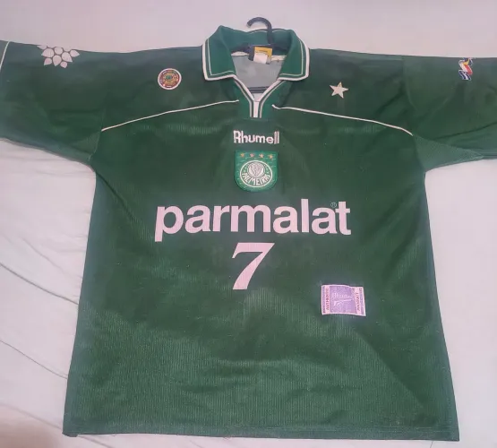 Camiseta Palmeiras rhumel Parmalat 99 número 7 tamanho GG relíquia