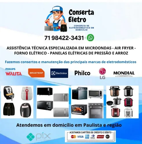 Conserto com certa qualidade e eletrodomésticos