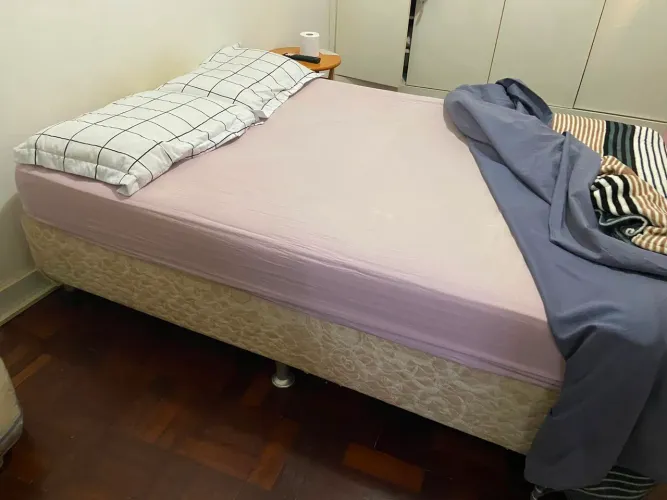 Cama + colchão box casal Ortobom