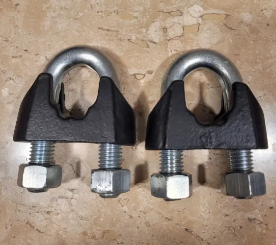 Par de grampos/chips 25 mm novos para cabo de aço<br>