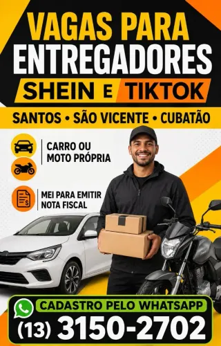 ENTREGADOR(A) COM VEÍCULO PRÓPRIO - SHEIN E TIKTOK