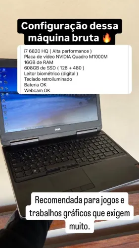 Notebook Gamer Dell Core i7, 16 GB de Ram, Placa de Vídeo dedicada de 2 GB mais SSD.