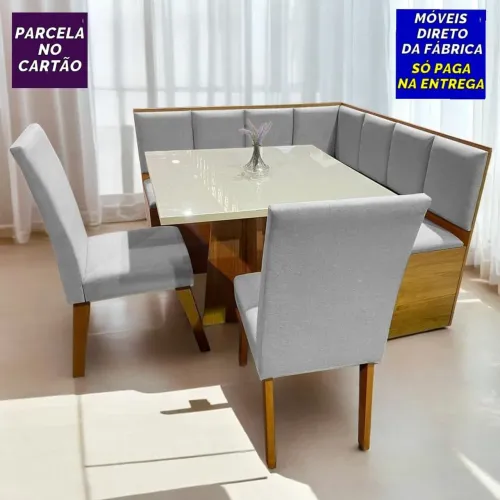 CONJUNTO CANTO ALEMÃO COM BAÚ 