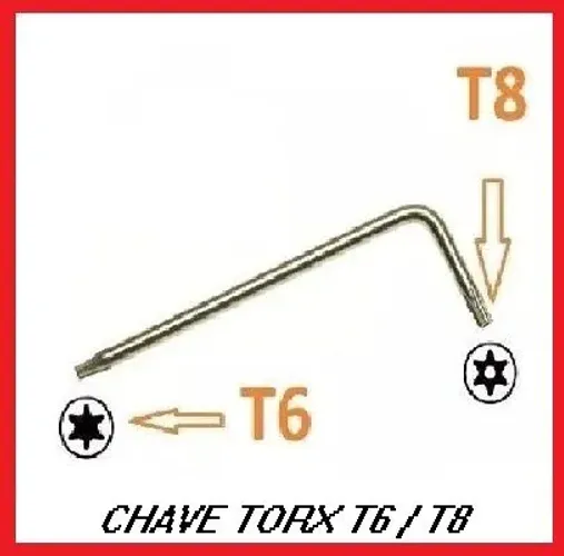 Chaves Torx T6, T6/T8, T8 ou T10