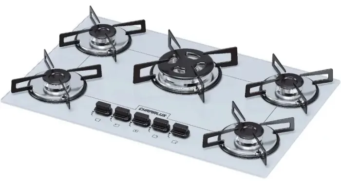 COOKTOP 5 BOCAS TRIPLA CHAMA BRANCO