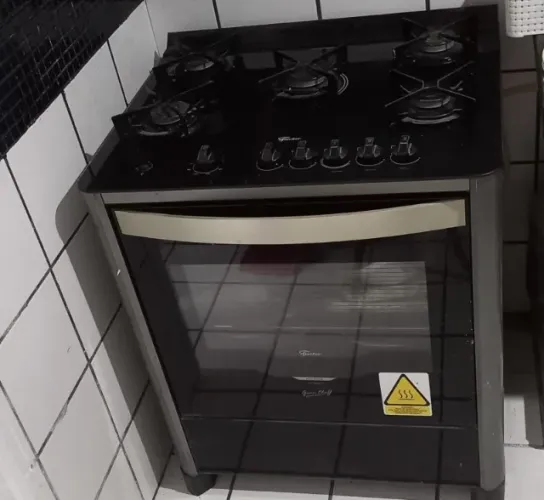 Vendo Fogão de Piso a Gás Fischer 5 bocas Gran Cheff Mesa Vidro