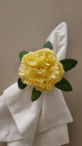 Porta guardanapo flor amarela