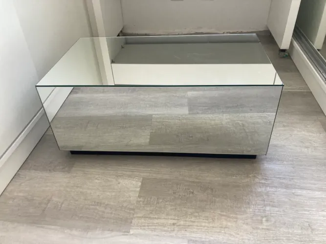 Mesa de Centro 70x40x25 cm Espelho Cristal Prata 