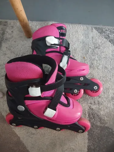 Patins infantil regulável do 29 a 32 rosa bel sports