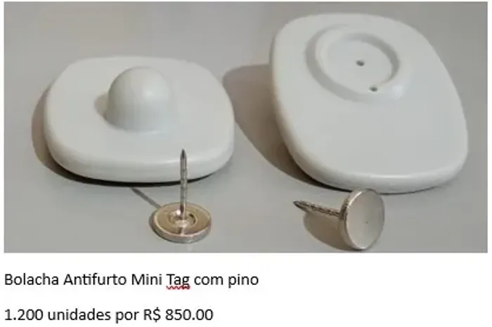 Bolacha Anti furto Mini Tag com pino