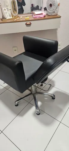 Cadeira hidráulica reclinável+lavatório com cuba de porcelana reclinável