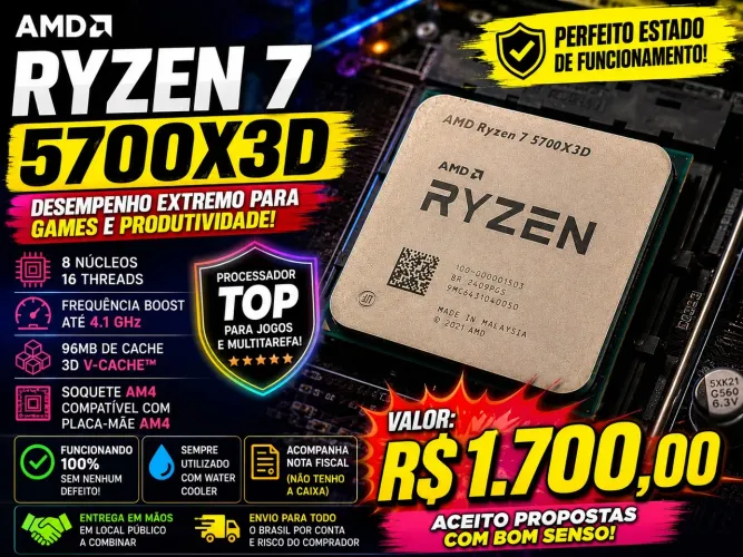 Ryzen 7 5700X3D AM4 - 8C/16T