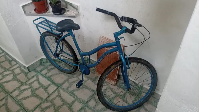 Bicicleta Aro 26 Azul com Rack