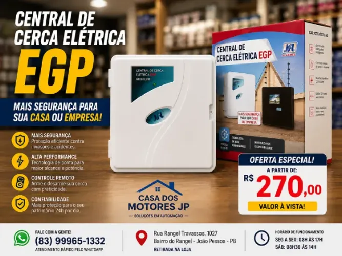 CENTRAL DE CERCA ELETRICA EGP 15000 PLUG IN COM WI-FI,
