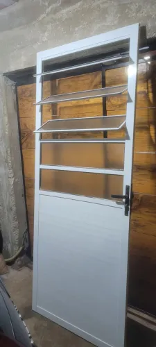 Porta de alumínio branco alumínio