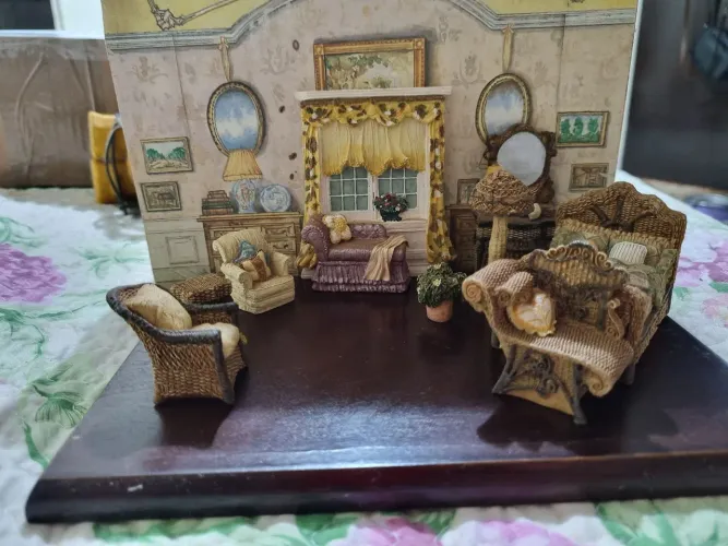 Miniatura quarto em resina Vintage