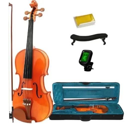 violino 4/4 eletrico e acustico luthieria prosperar madeira spruce acessorios importantes 