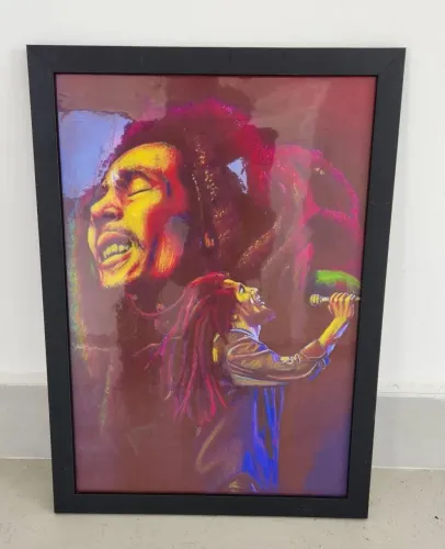 Quadro Regaae Bob Marley Foto Poster Moldurado