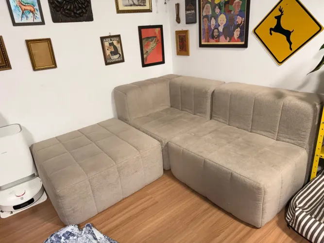 Vendo sofá modular bouclé 3 módulos
