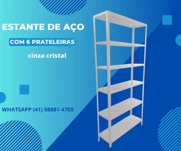 Estante de aço nova com 6 prateleiras