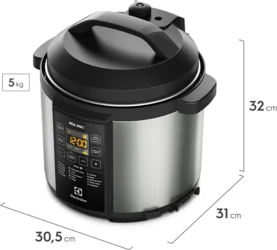 ELECTROLUX - PANELA DE PRESSÃO ELÉTRICA - 6LITROS - PCC20 - USADA 2 X