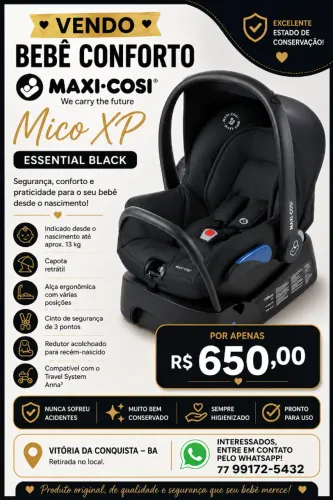 Vendo bebê conforto Maxi Cosi