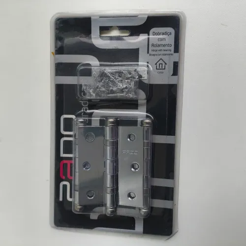 Dobradiças Pado para porta de madeira com rolamentos, kit com 3 peças na embalagem