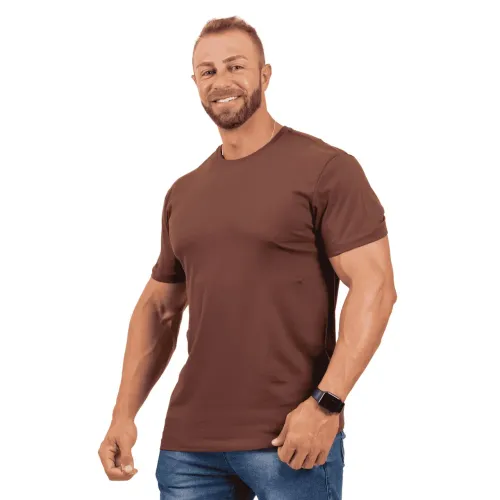 Camisa lisa 30.1 algodão penteado reforço ombro a ombro