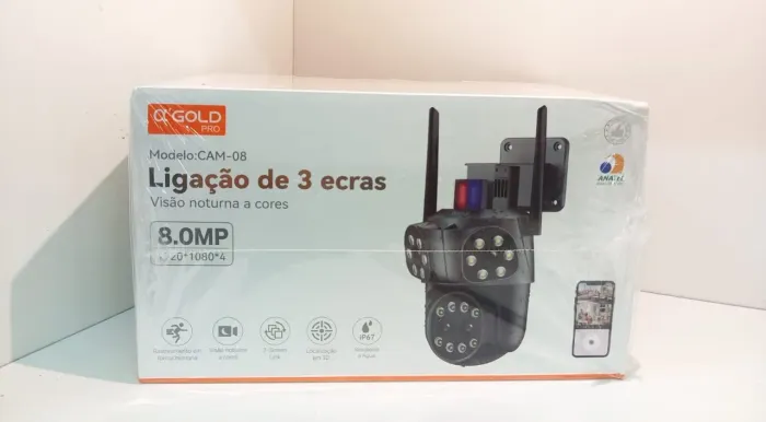Câmera de segurança ligação de 3 ecras
