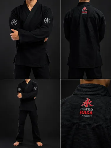 Kimono Keiko Jiu-Jitsu A3 Preto - Completo e Ótimo Estado