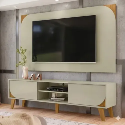 Rack com Painel Duna Cumaru/Opala